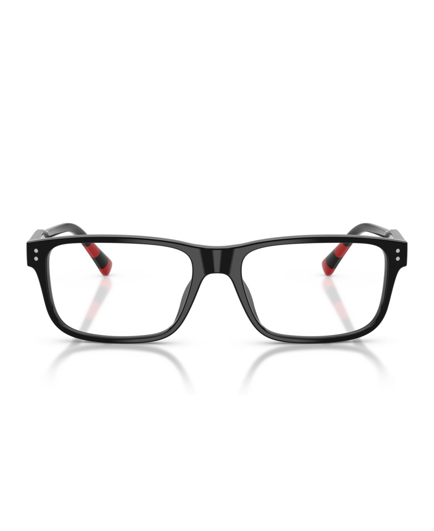 Мужские очки Polo Ralph Lauren Man Rectangle Plastic PH2302U Eyeglasses, цвет: Блестящий чёрный — фото 4