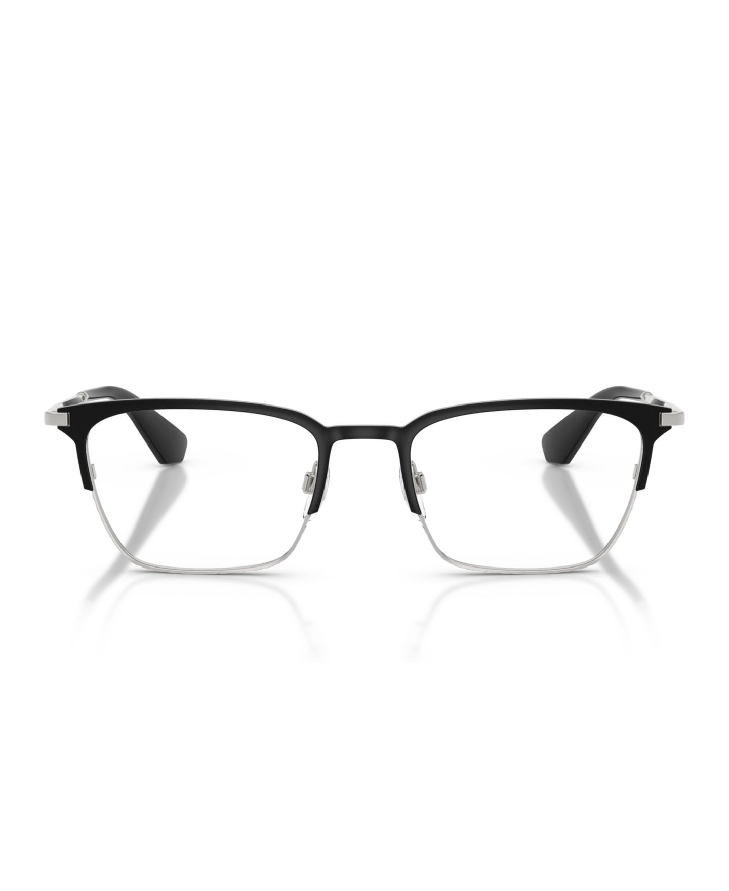 Мужские очки Burberry Man Rectangle Metal BE1401 Eyeglasses, цвет: Чёрный / Серебристый — фото 5