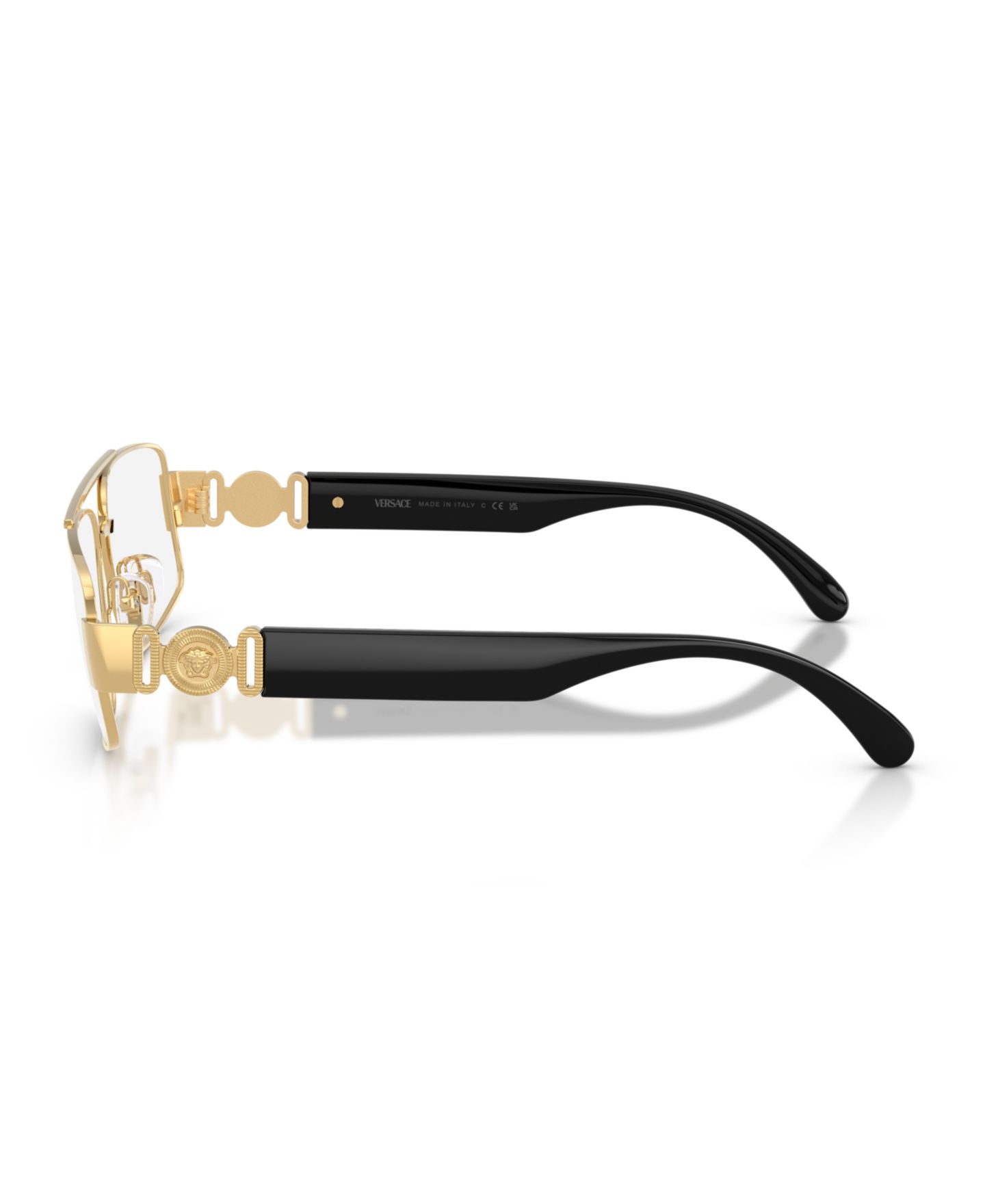Мужские очки Versace Man Rectangle Metal VE1317 Eyeglasses, цвет: Золотой — фото 4