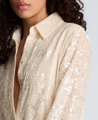 Women's Curved Yoke Mini Shirt Dress