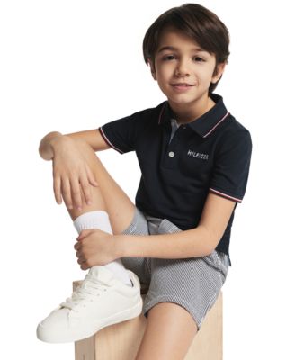 Boys' 2T-7 Short-Sleeve Polo Shirt and Twill Shorts, 2-Piece Set