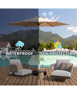 7.5FT Patio Umbrella, Outdoor Table Umbrella with Push Button Tilt and Crank