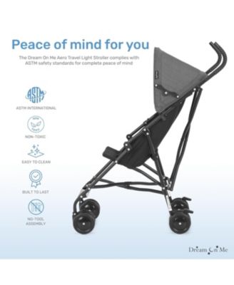 Toddler Aero Travel Stroller: Lightweight with one-hand quick fold, 3-point harness, dual brakes, and adjustable canopy. Perfect for easy travel