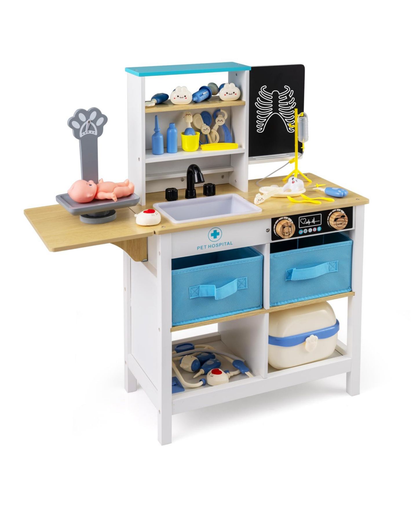 Детский игровой набор Mecale Doctor Office Interactive Stations Play Set, Ages 3+, цвет: Коричневый — фото 1