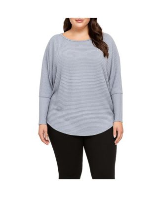 Plus Size Dolman Sleeve Rib Top