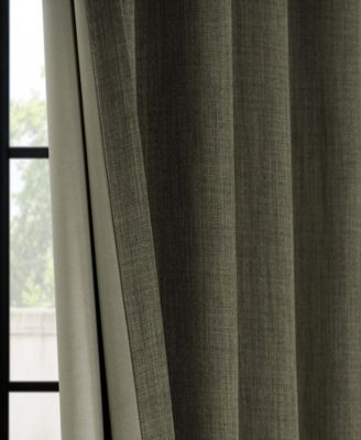 French Pleat Textured Faux Linen Room Darkening Curtain