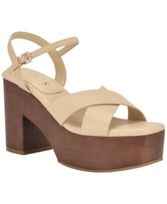 Women's Qeelin Criss-Cross High Block Heel Platform Sandals