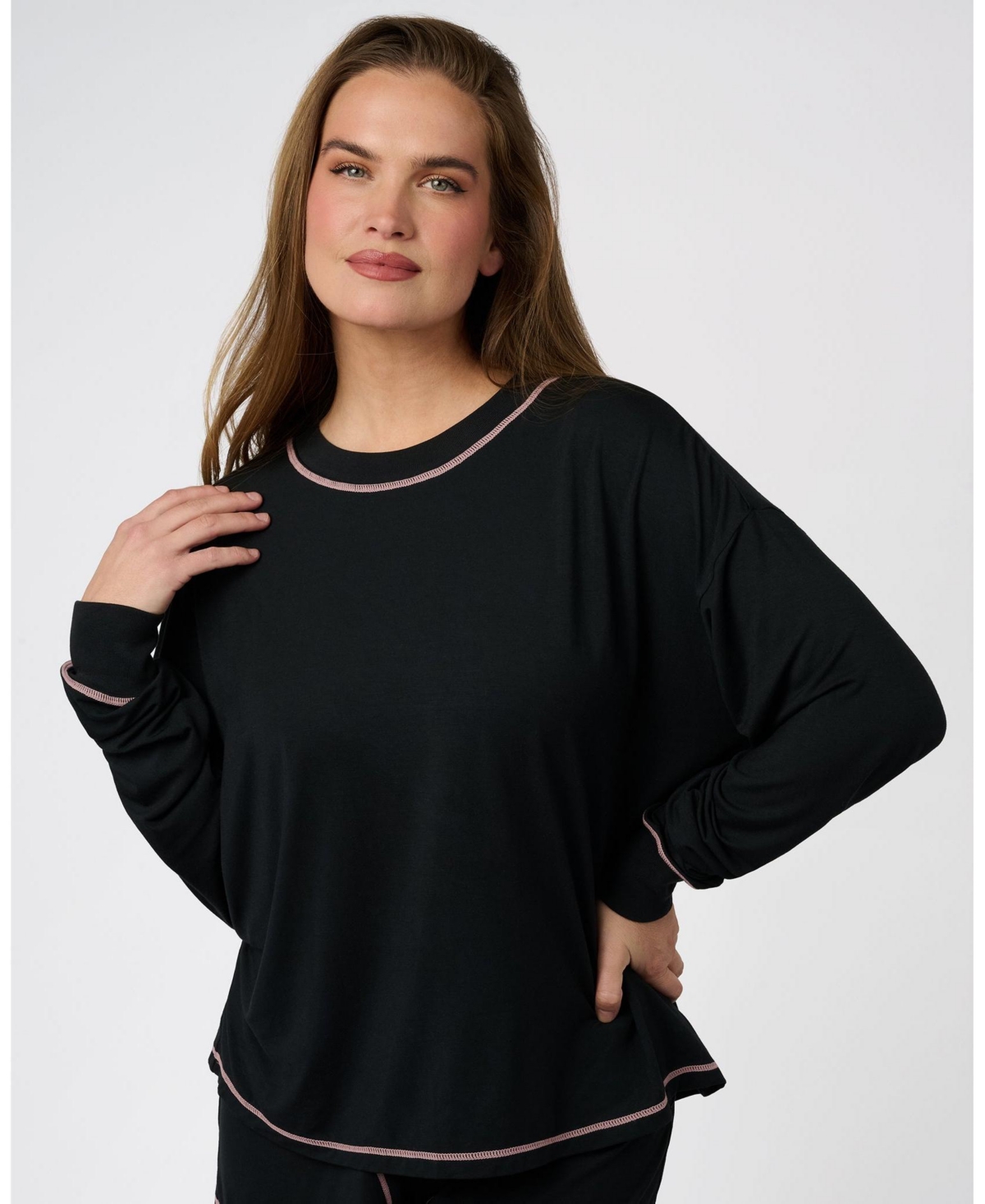 WeWoreWhat Women's Boxy Long Sleeve Sleep Tee