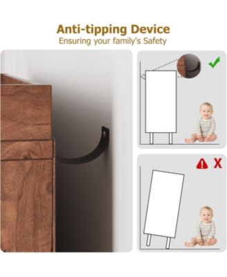 Shoe Cabinet Rattan with 3 Flip Drawers and 4-Tier Shoe Storage Cabinet, Freestanding Shoe Organizer with Adjustable Shelves for Entryway