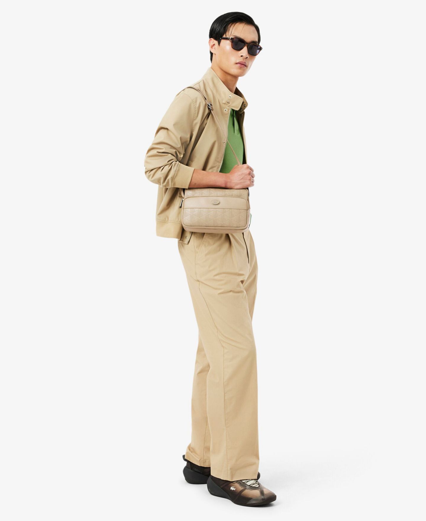 Мужская сумка Lacoste Monogram Reporter, цвет: Рыжевато-коричневый — фото 7