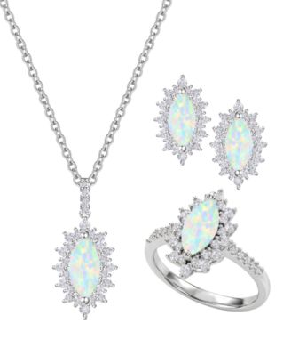 3-Pc. Amethyst (3 ct. t.w.) & Lab Grown White Sapphire (1-7/8 ct. t.w.) Ring, Earring & Necklace in Sterling Silver (also in Other Gemstones)