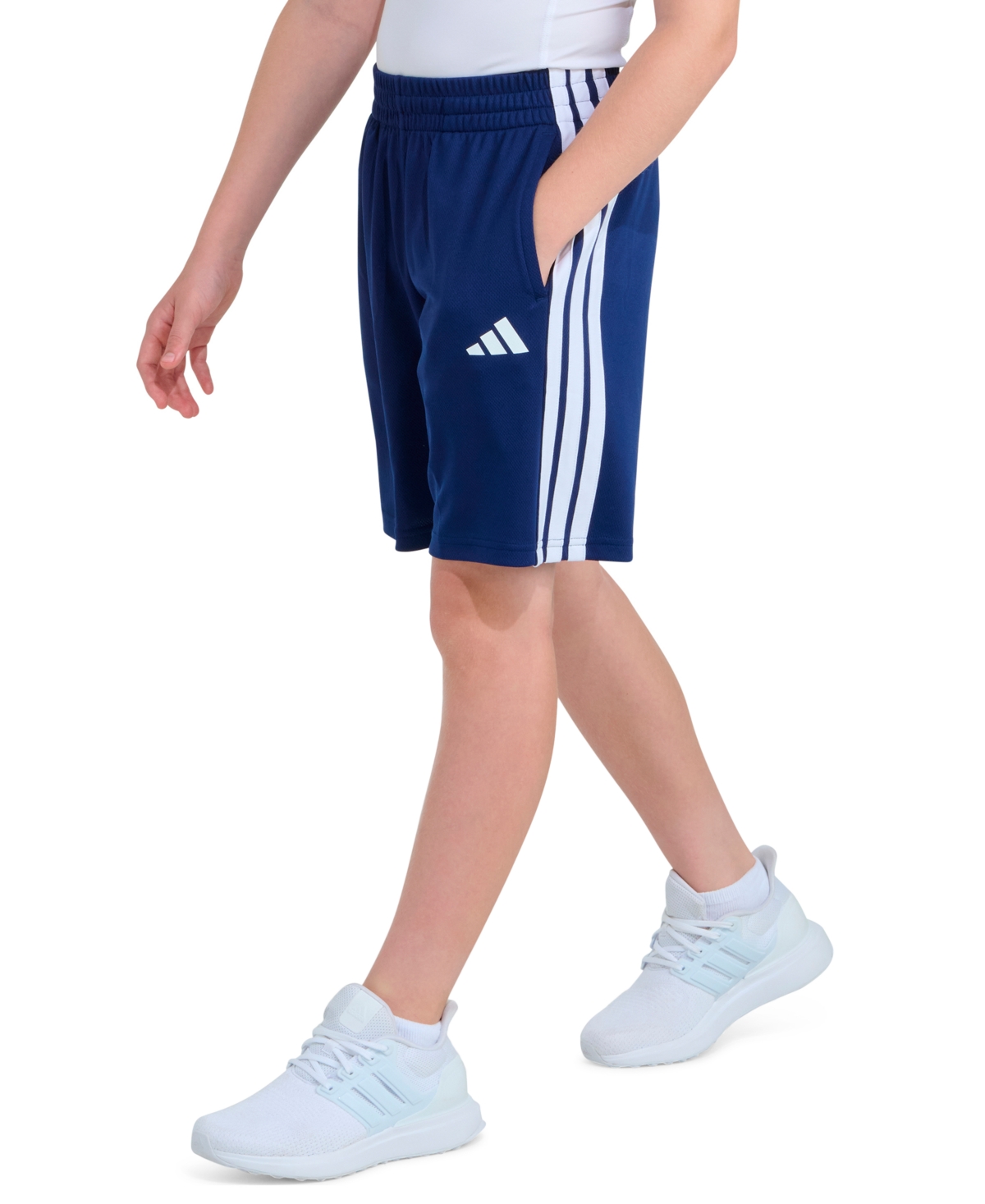 adidas Boys' 8-18 Elastic Waistband Drawcord Shorts