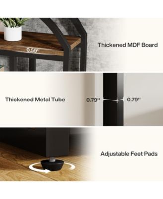 71" Tall Arched Bookshelf Set of 2, Industrial Etagere Bookcase with Open Display Shelves, Floor Stand Storage Organizer Shelving