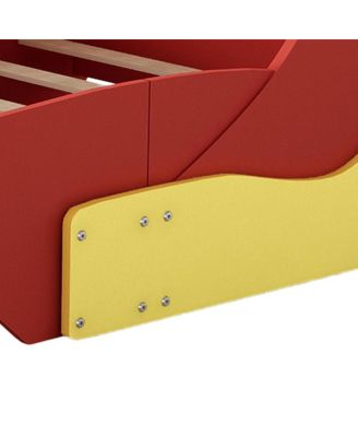 Streamdale Twin Size Race Car-Shaped Platform Bed with Wheels