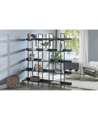 5 Tier Vintage Industrial Bookcase with Metal Frame & MDF Board