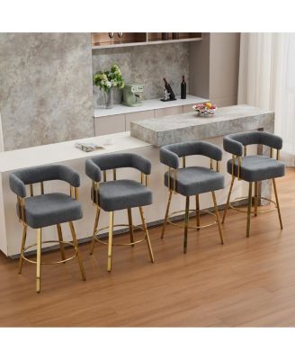 TS Modern decorative chair, living room side chair with gold legs, no wheels, 2PC