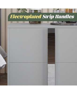 Modern End Table with Drawers and Metal Foot