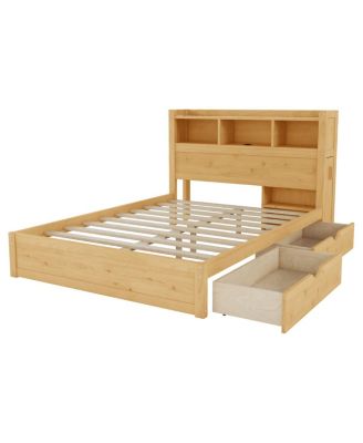 Full Size Storage Bed with LED Headboard and Drawers