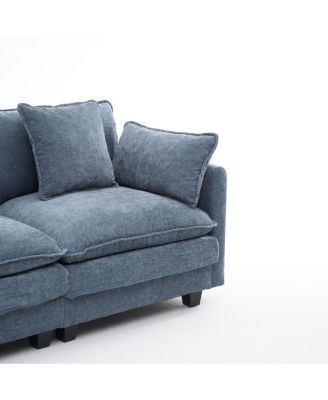 3-Seat Storage Ottoman Sectional Couch for Living Room