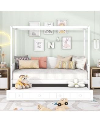  Twin Size Canopy Day Bed with twin size Trundle
