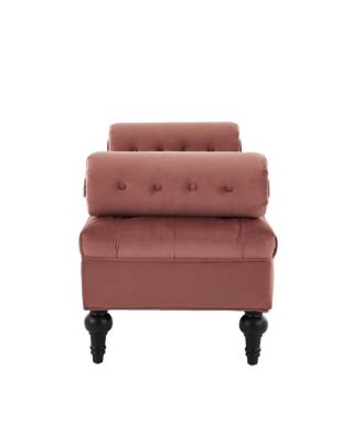 Velvet Upholstered Bench with 2 Pillows for Bedroom, Living Room, Entryway