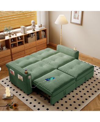 2-in-1 Corduroy Sofa Bed for Living Rooms, Bedrooms & Small Spaces