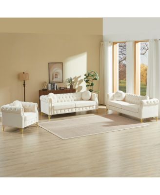 Velvet Copper Stud Detailing & Tufted Buttons Chesterfield sofa