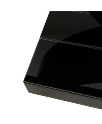 Mirrored O-Shaped Console Table with Crystal Accents