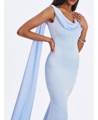 Women's Eira Cowl Scarf-Detail Mermaid Maxi Dress