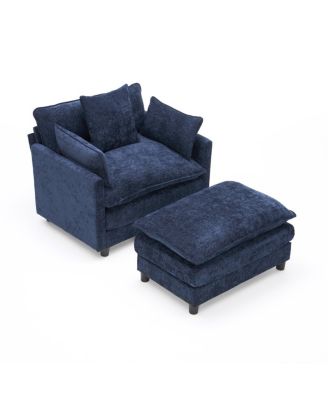 Modern Accent Chair with Ottoman