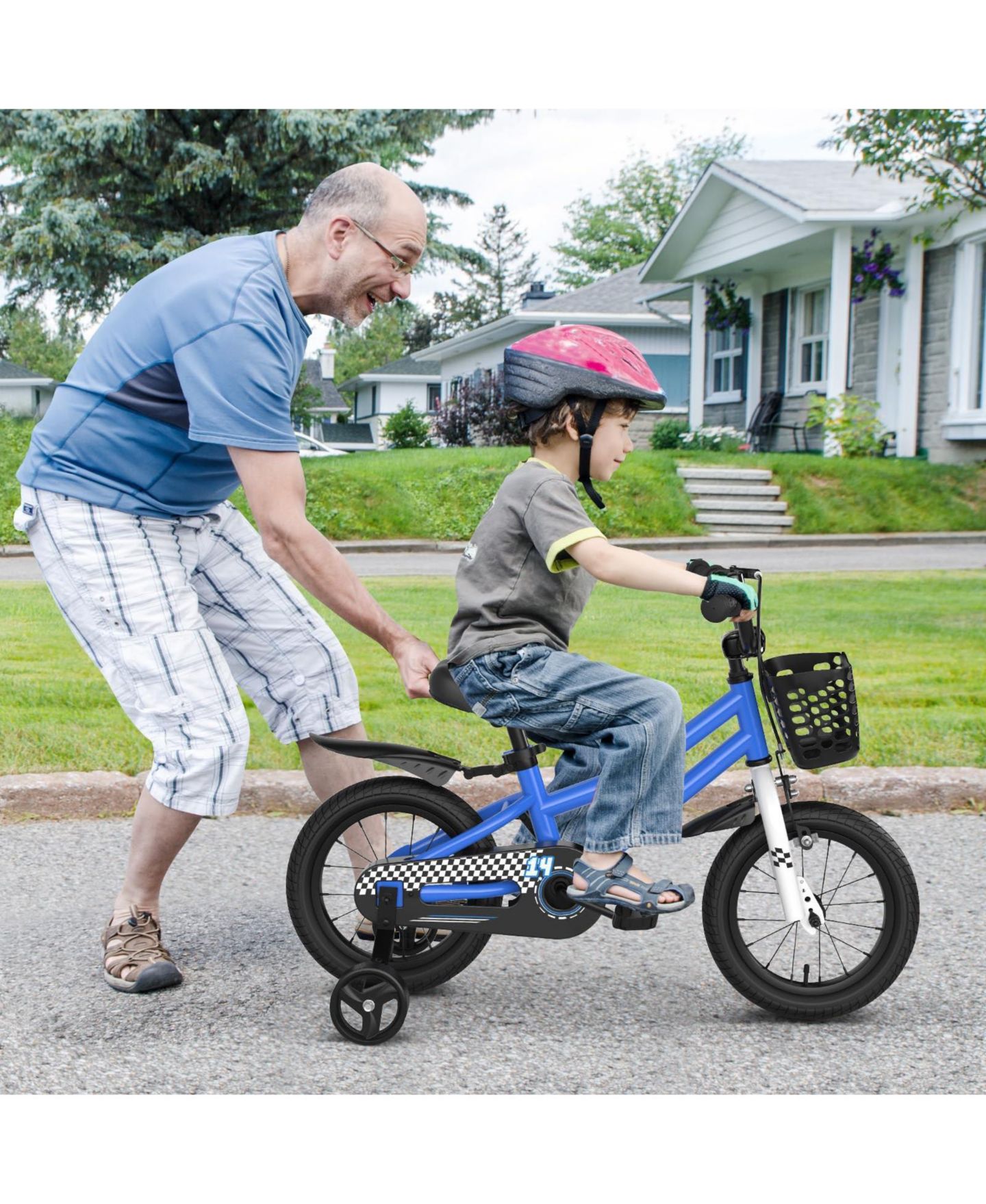 Детская игрушка Mecale Kids Bike 12" with Dual Braking System and Removable Training Wheels Bicycle, Ages 3-4, цвет: Синий — фото 7