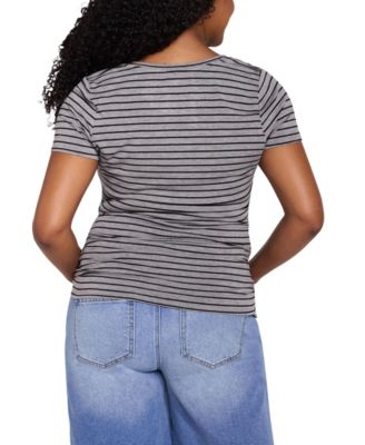 Maternity Motherhood V-Neck Side-Ruched Short Sleeve Tee