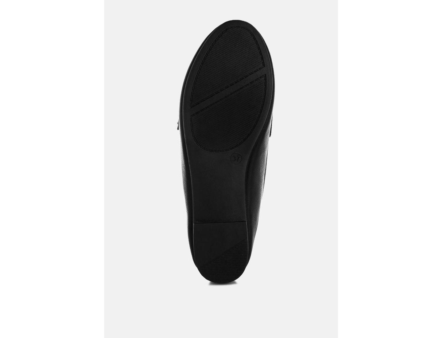 Женские туфли London Rag Oliot Horsebit Detail Flat, цвет: Чёрная искусственная кожа — фото 5
