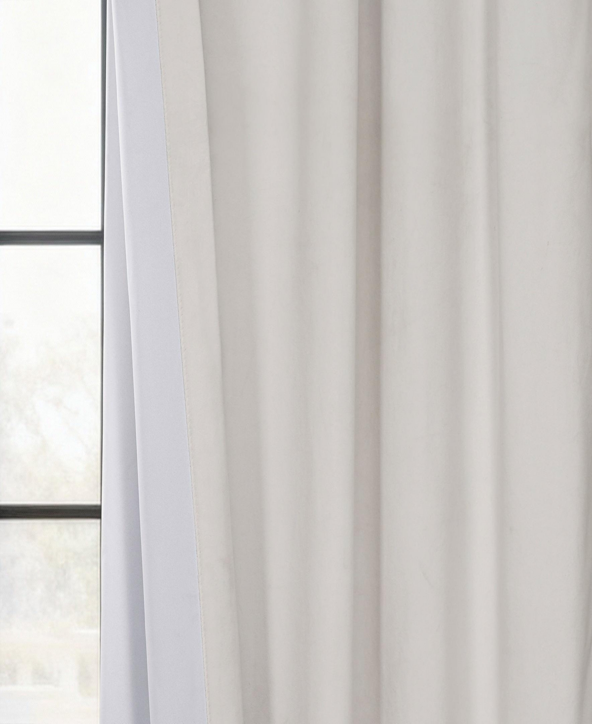 Half Price Drapes Porcelain White Grommet Signature Velvet Blackout Curtain