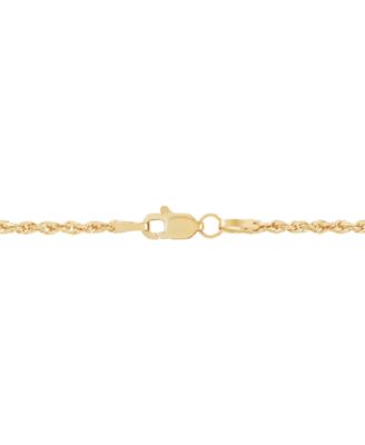 Solid Rope Chain Necklace in 14k Yellow Gold