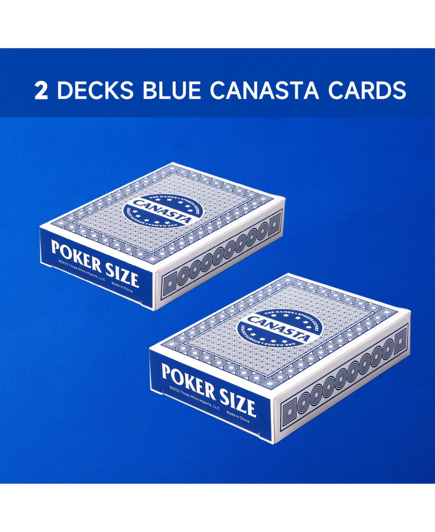Детская карточная игра GSE Games & Sports Expert Canasta Bonanza 2-Deck Card Game, Ages 14+, цвет: Синий — фото 3