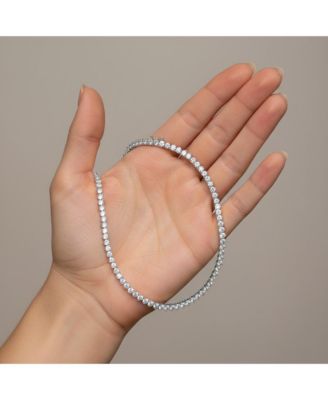 Classic 17" 14K Gold & White Gold Plated Cubic Zirconia Tennis Necklace