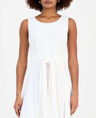 Women's Tie-Front Sleeveless Midi Dress