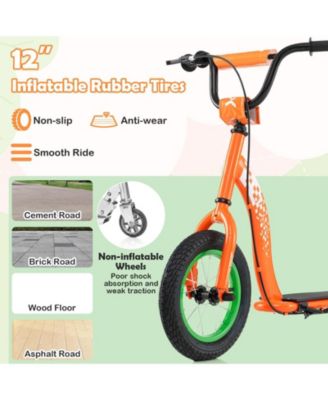 Kids Scooter Youth Kick Scooter with Adjustable Height Handlebar 12-Inch Inflatable Wheels