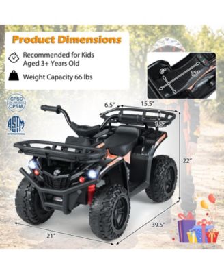 24V Electric Ride On Quad with LED Headlights-Black