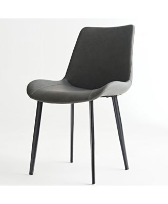 PU Leather Dining Chairs Set of 2, Dining Chair with Iron Legs