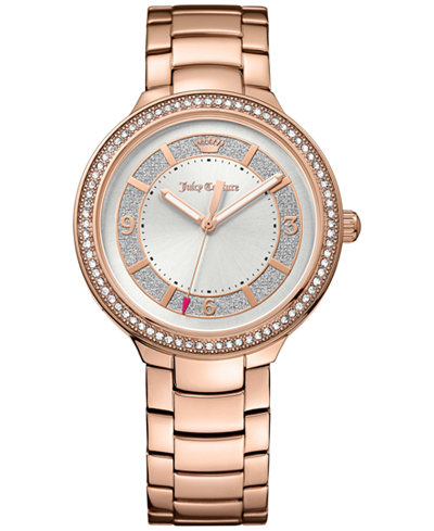 Juicy Couture Women's Catalina Diamond Accent Rose Gold-Tone Bracelet Watch 36mm 1901401