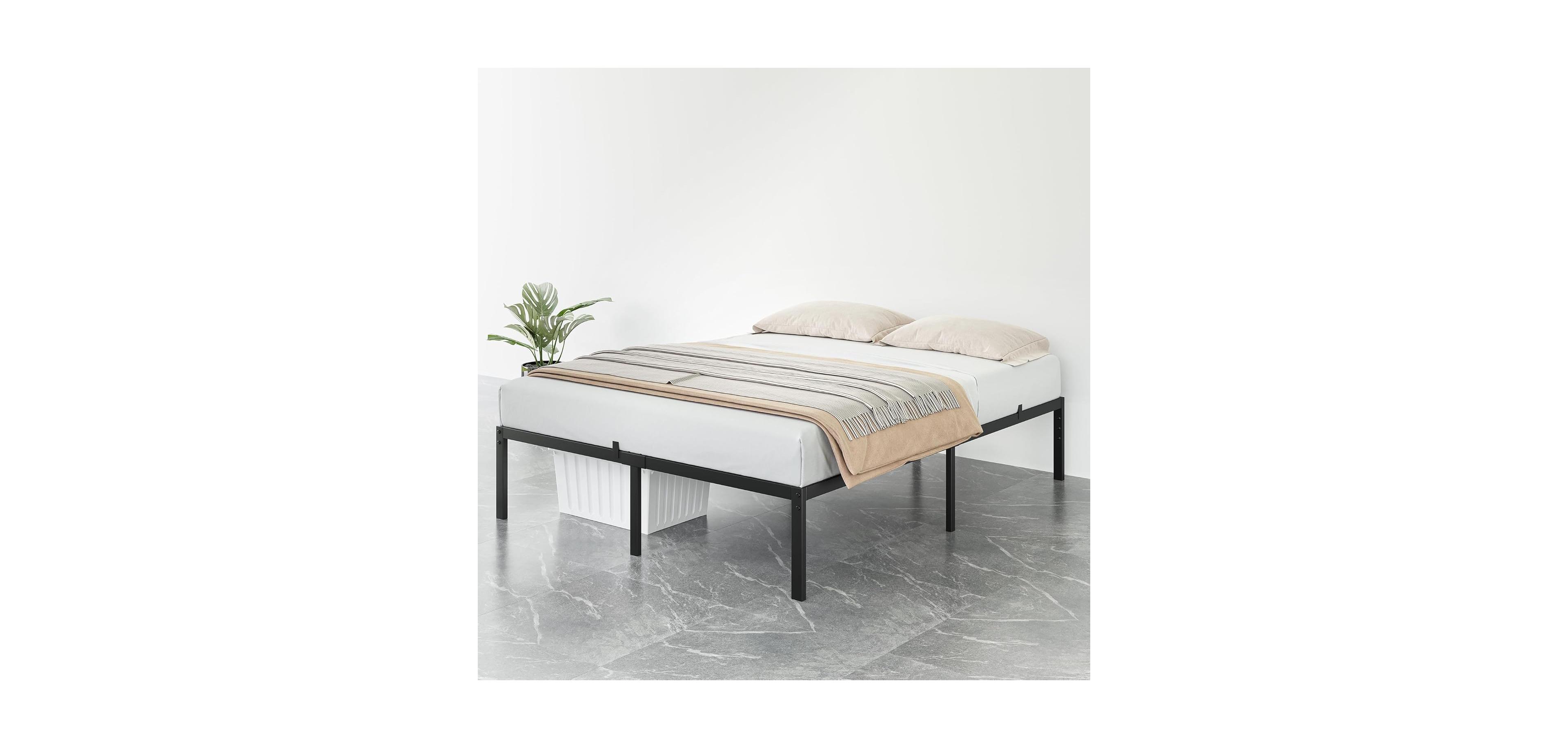 gaomon 14 Inch Bed Frame Metal Platform, Bed Frame with Ample Storage, No Box Spring Needed and Steel Slat Support