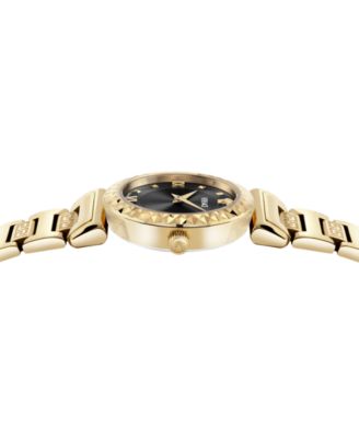 Women's Mini Vanity IP Yellow Gold Stainless Steel Bracelet Watch, 27mm