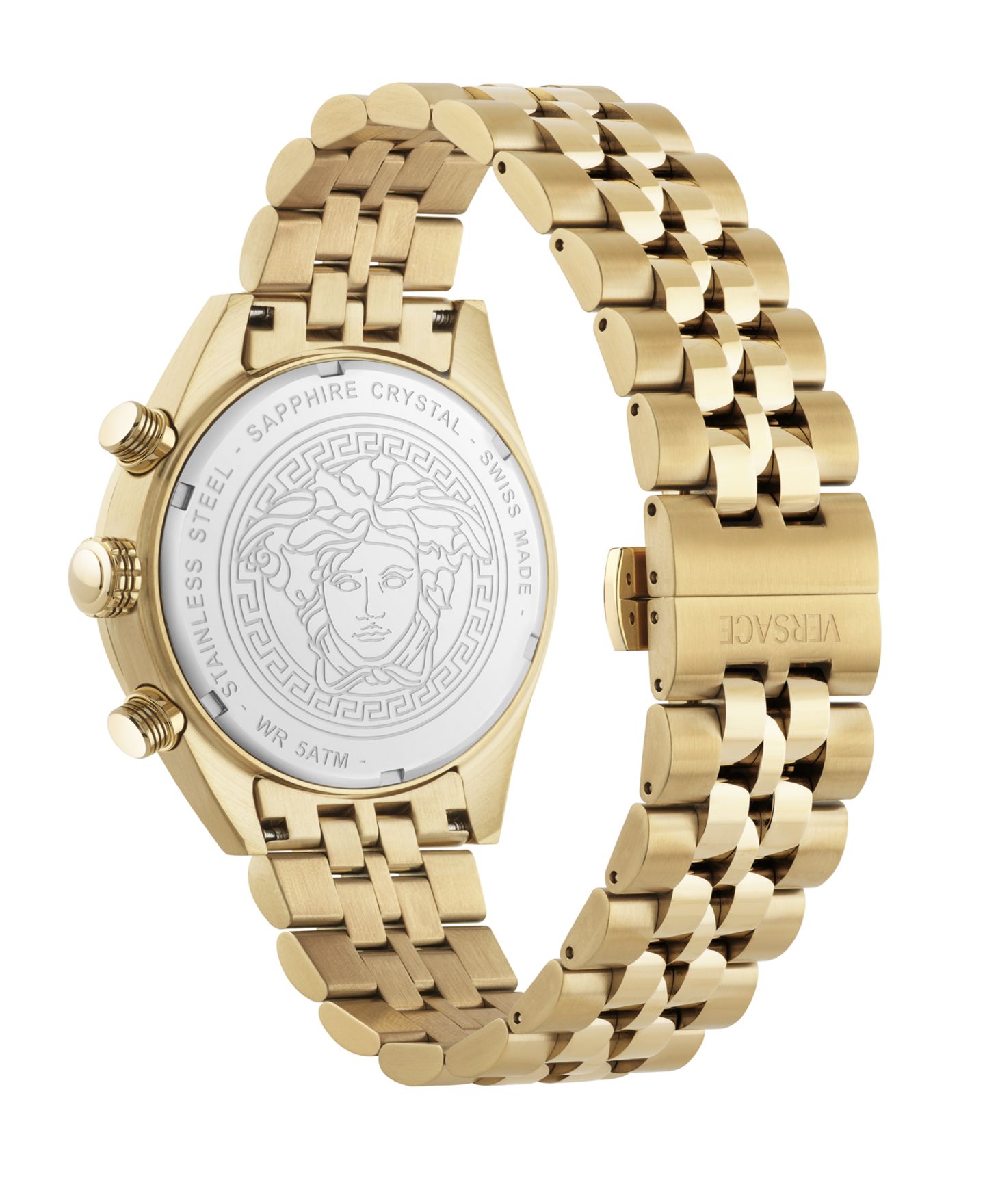 Мужские часы Versace Athletic IP Yellow Gold Stainless Steel Bracelet Watch, 44mm — фото 3