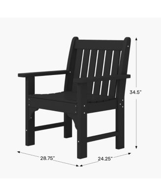 Outdoor Patio 3-Piece HDPE Adirondack Garden Chairs with Square Adirondack Side Table Set