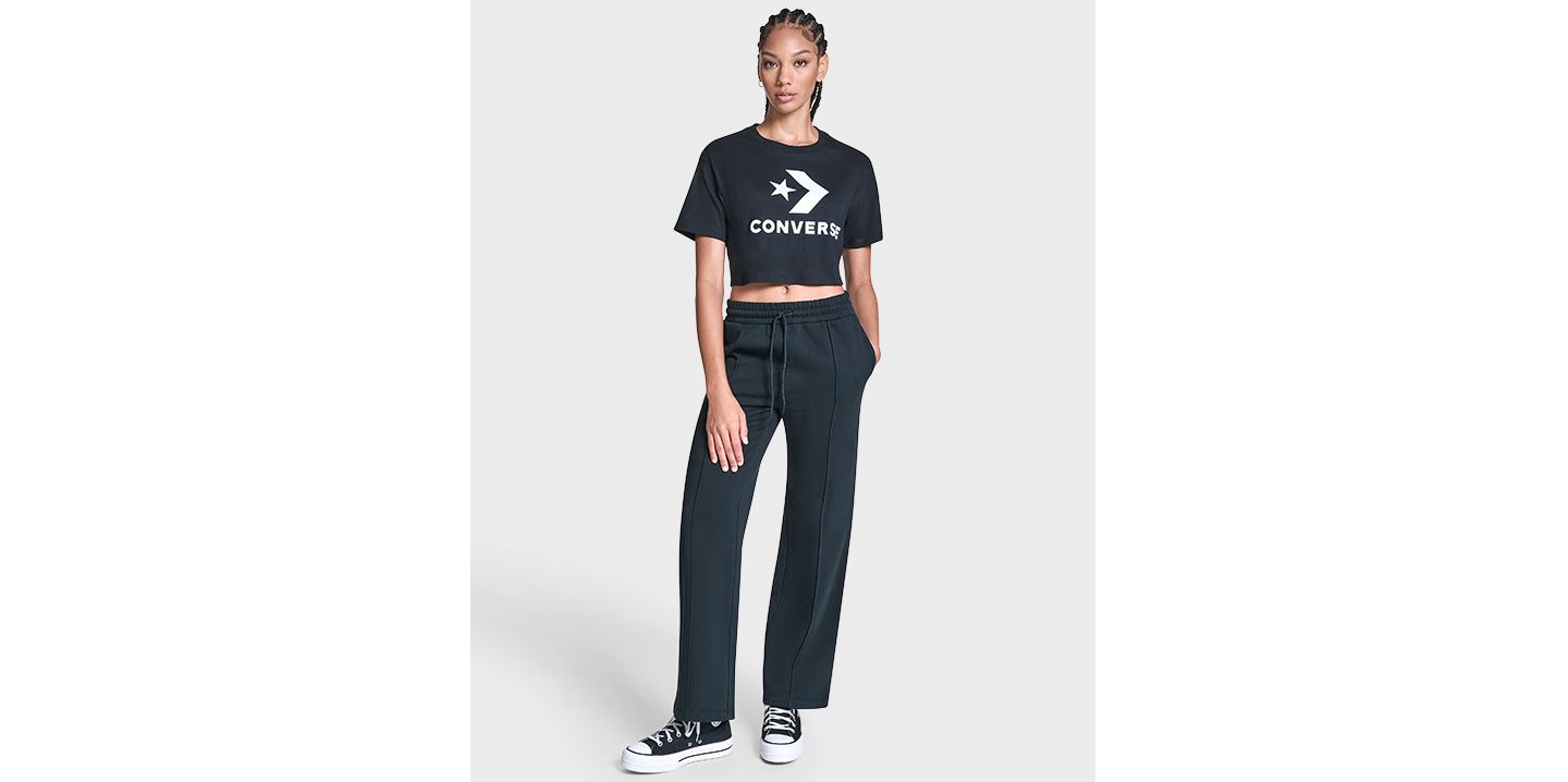 Женская футболка Converse Star Chevron Cropped, цвет: Чёрный — фото 4
