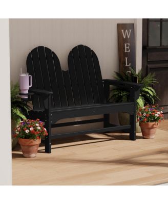 Outdoor Patio 49" HDPE Adirondack Garden Bench