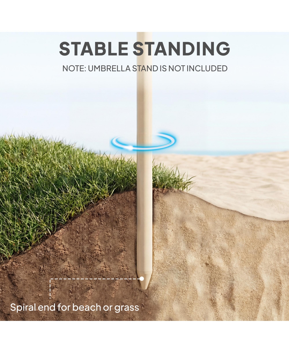 Outsunny Tiki Umbrella, Outdoor Hawaiian Style Patio Umbrella with Carry Bag