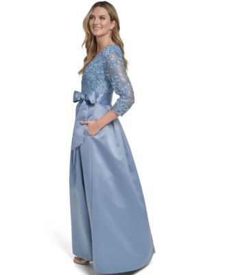 Women's V-Neck Pleated Skirt Ball Gown